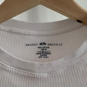 brandy melville cropped white tee